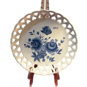 Home Interiors Blue Floral Decorative Plate